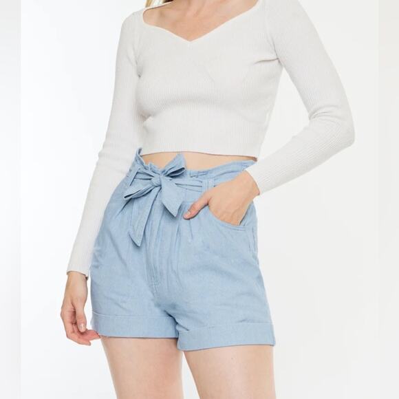 Kancan Dove Ultra High Rise Paperbag Shorts Size medium - Picture 2 of 8